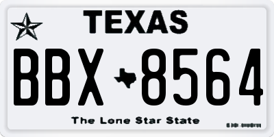 TX license plate BBX8564