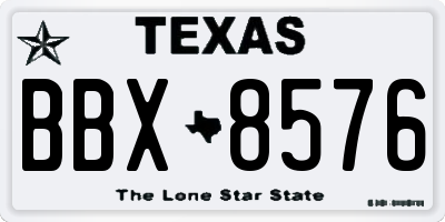 TX license plate BBX8576