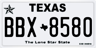 TX license plate BBX8580