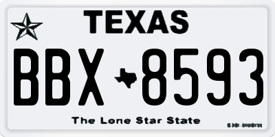TX license plate BBX8593