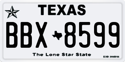 TX license plate BBX8599