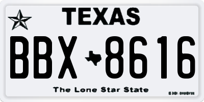 TX license plate BBX8616