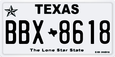 TX license plate BBX8618