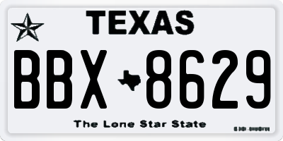 TX license plate BBX8629