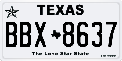 TX license plate BBX8637