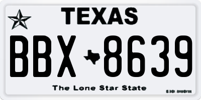 TX license plate BBX8639