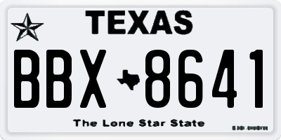TX license plate BBX8641