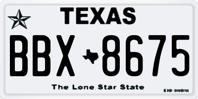 TX license plate BBX8675