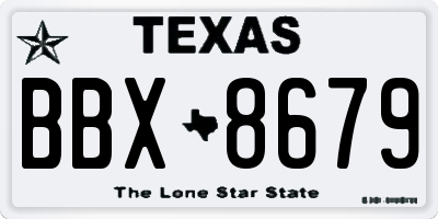 TX license plate BBX8679