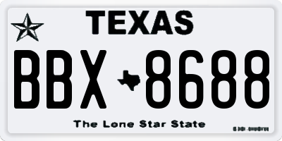 TX license plate BBX8688