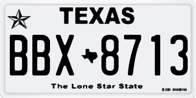 TX license plate BBX8713