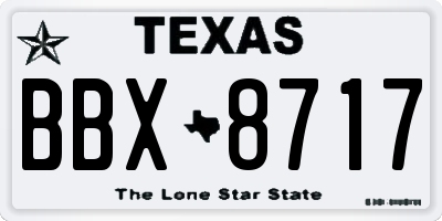 TX license plate BBX8717