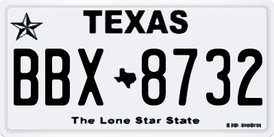 TX license plate BBX8732