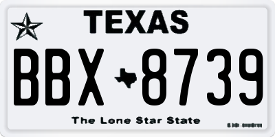 TX license plate BBX8739