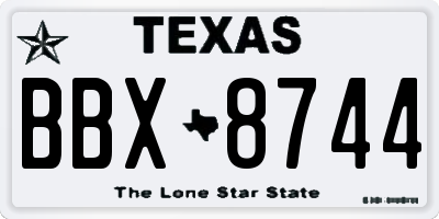 TX license plate BBX8744