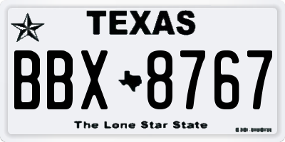 TX license plate BBX8767