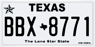 TX license plate BBX8771