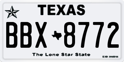 TX license plate BBX8772