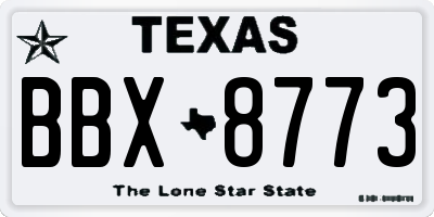 TX license plate BBX8773