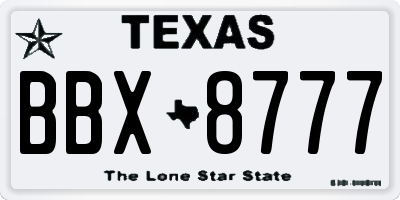 TX license plate BBX8777