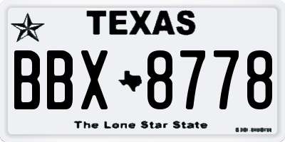 TX license plate BBX8778