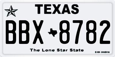 TX license plate BBX8782