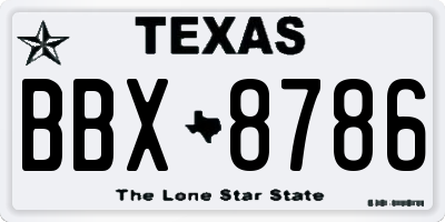 TX license plate BBX8786