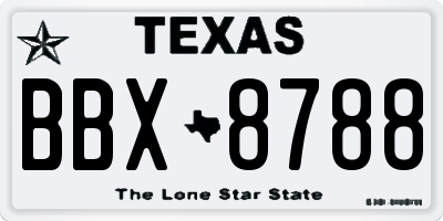 TX license plate BBX8788