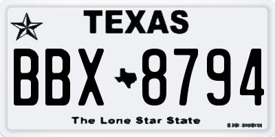 TX license plate BBX8794