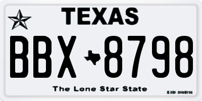 TX license plate BBX8798