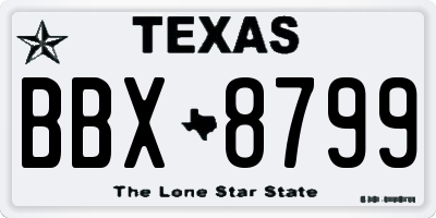 TX license plate BBX8799