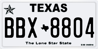 TX license plate BBX8804