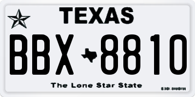 TX license plate BBX8810