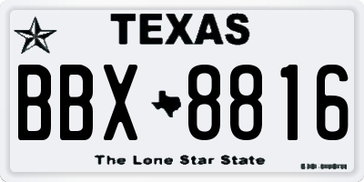 TX license plate BBX8816