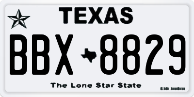 TX license plate BBX8829