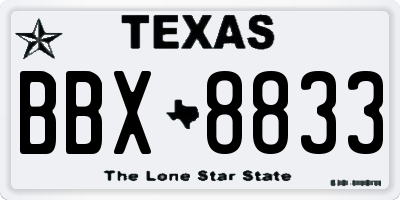 TX license plate BBX8833