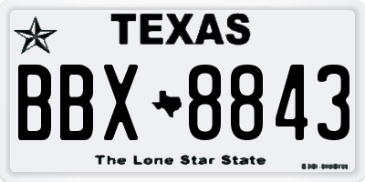 TX license plate BBX8843
