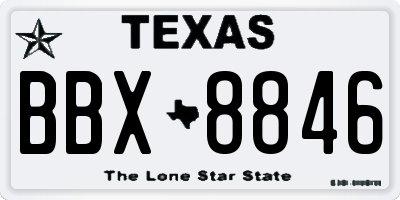 TX license plate BBX8846