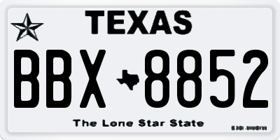 TX license plate BBX8852