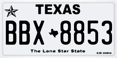 TX license plate BBX8853