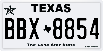 TX license plate BBX8854