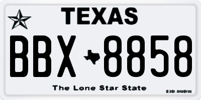 TX license plate BBX8858