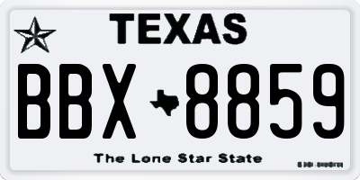 TX license plate BBX8859
