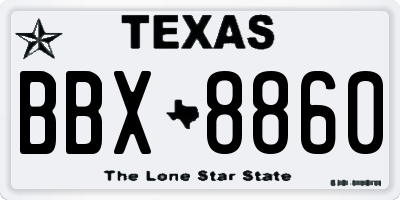TX license plate BBX8860
