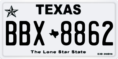 TX license plate BBX8862