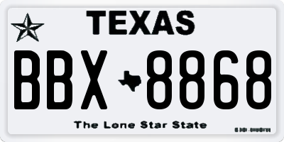 TX license plate BBX8868