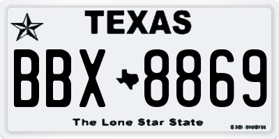 TX license plate BBX8869