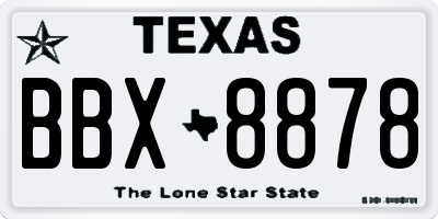 TX license plate BBX8878