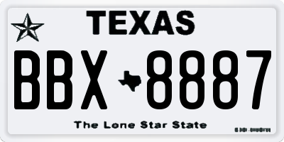 TX license plate BBX8887