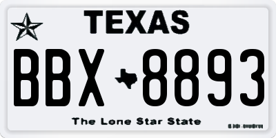 TX license plate BBX8893